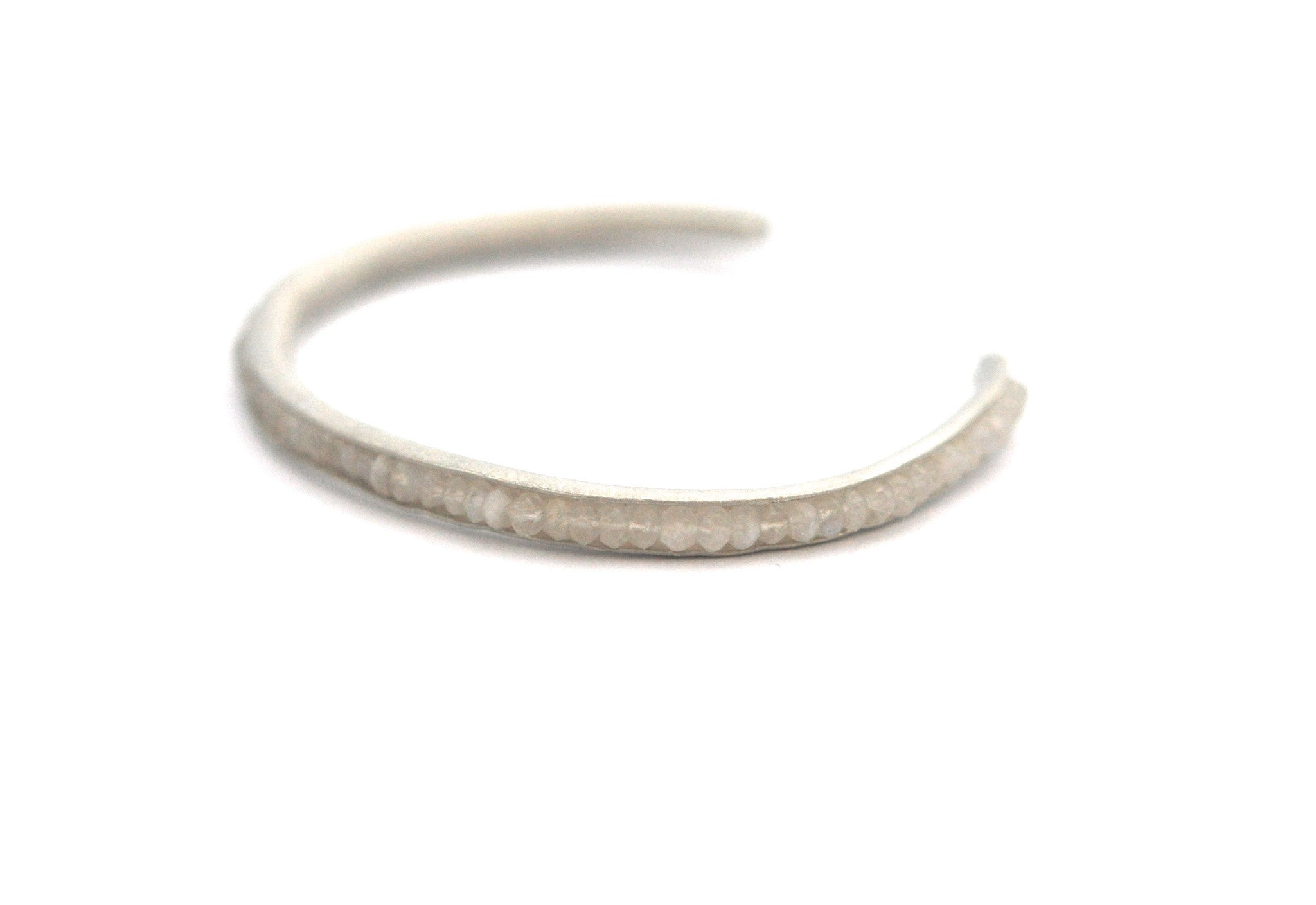 wholesale/bracelet/thin hand forged cuff with hand set tiny gemstones