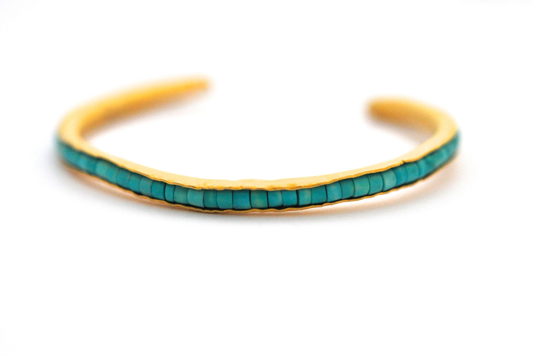 wholesale/bracelet/thin hand forged cuff with hand set tiny gemstones