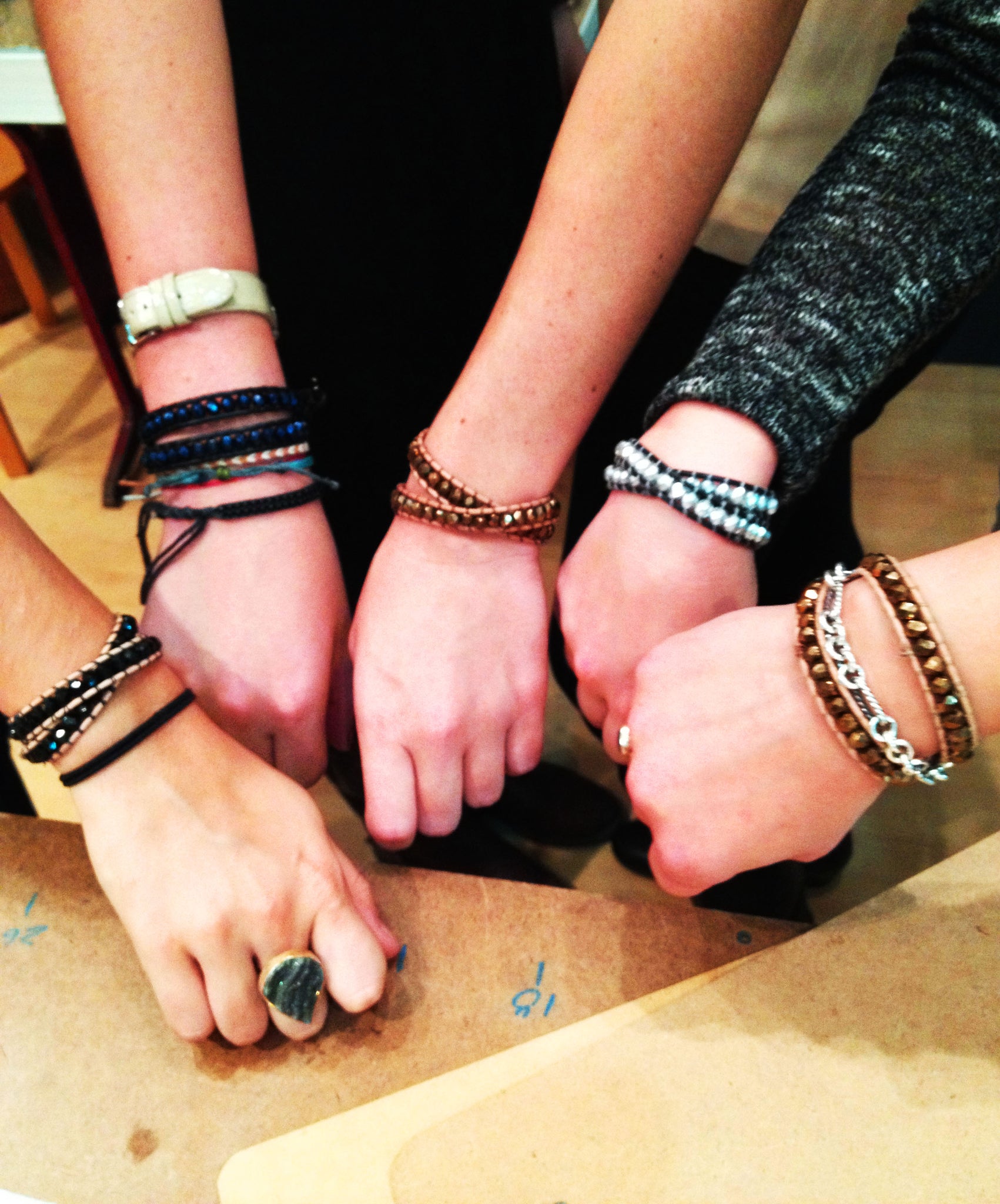 workshop / leather + bead bracelet
