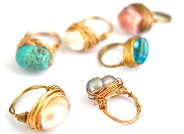 workshop / making wire + gemstone rings